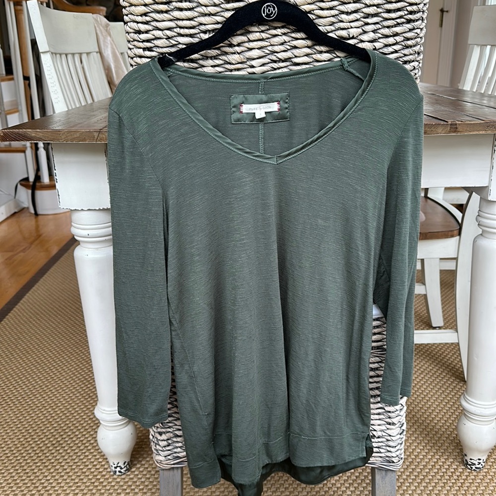 Pure Good Long Sleeve V-Neck | Anthropologie